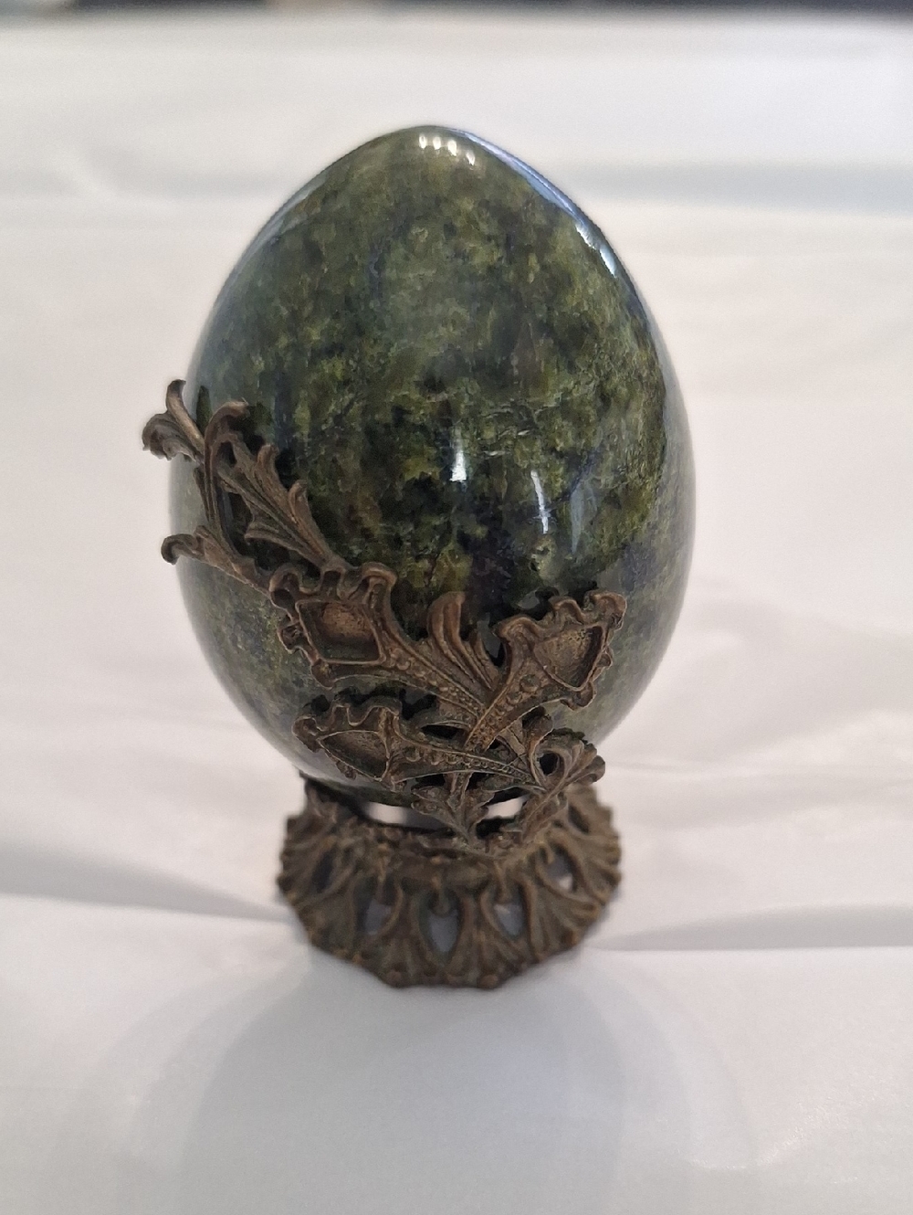 Vintage Russian Marble Egg Decoration